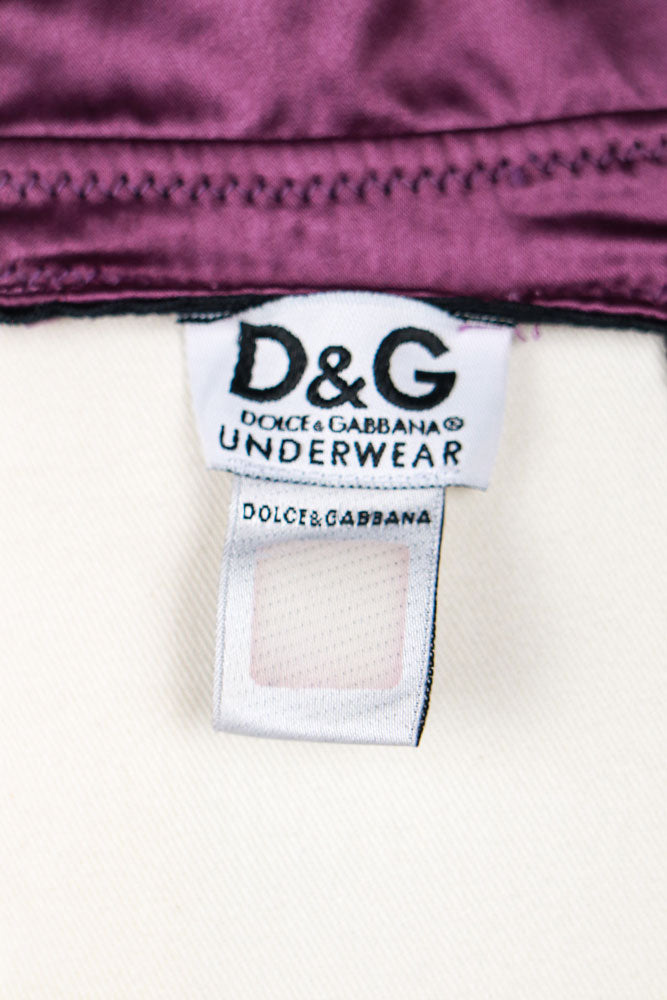 D&G 2000s Purple & Black Stretch Cami Top