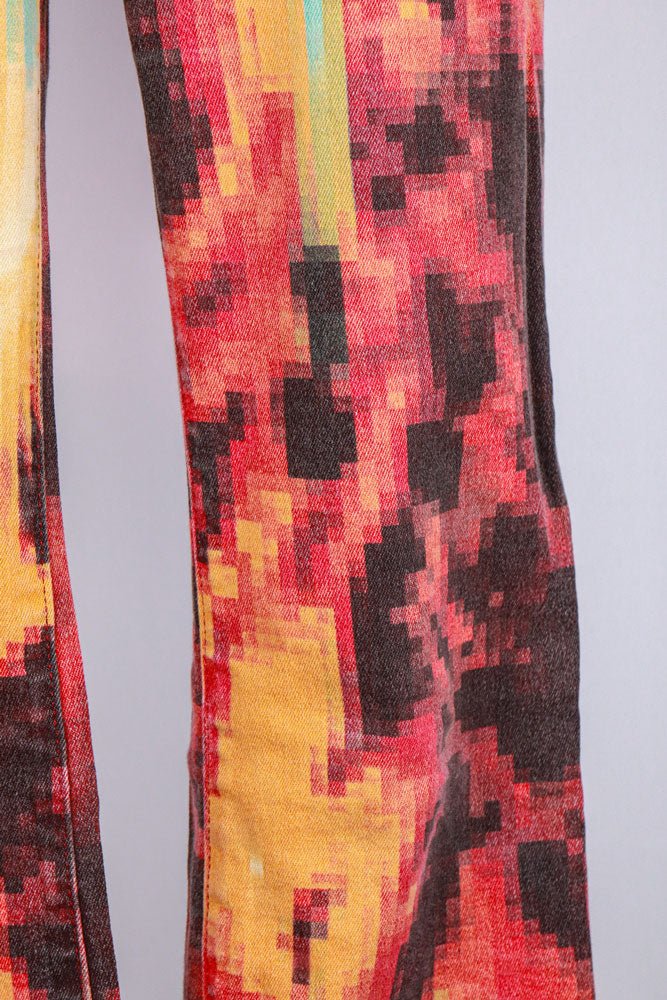 Just Cavalli 2001 Pixel Face Printed Jeans