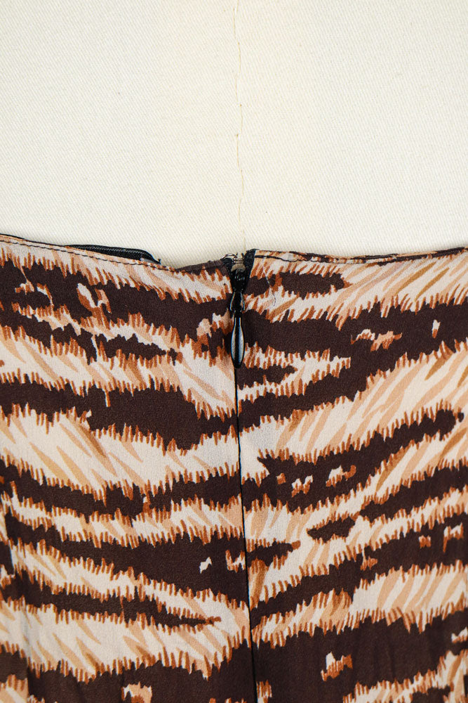 Dolce & Gabbana 2000s Tiger Print Satin Lace Trim Cami Top