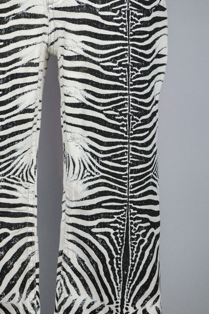 Roberto Cavalli Early 2000s Zebra Print Jeans