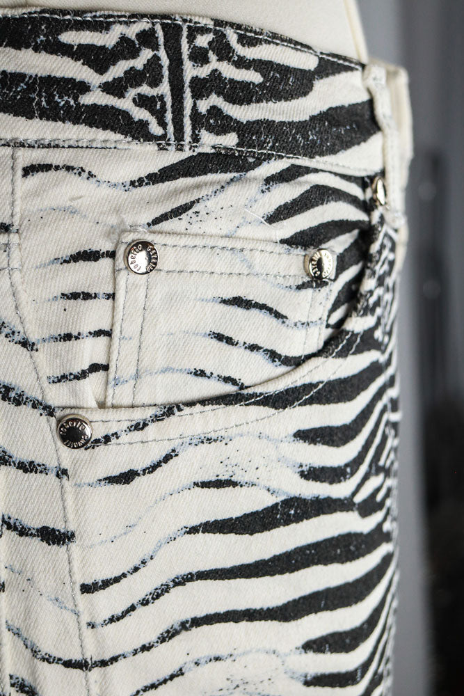 Roberto Cavalli Early 2000s Zebra Print Jeans
