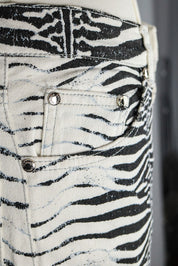 Roberto Cavalli Early 2000s Zebra Print Jeans