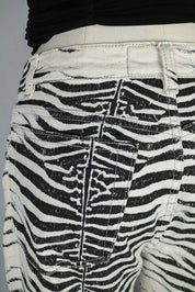 Roberto Cavalli Early 2000s Zebra Print Jeans
