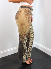 Roberto Cavalli 2000s Leopard Explosion Flared Jeans - W30