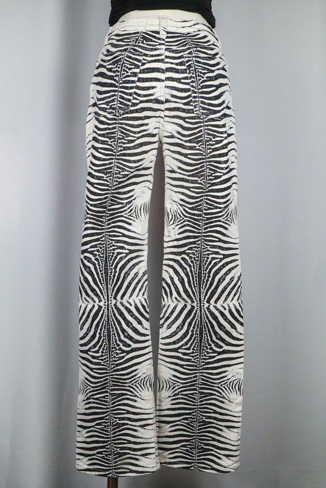 Roberto Cavalli Early 2000s Zebra Print Jeans