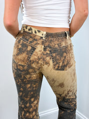 Roberto Cavalli 2000s Leopard Explosion Flared Jeans - W30