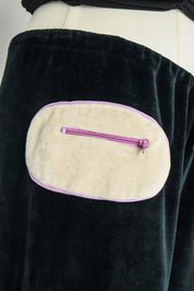 Miss Sixty 2000s Black Velour Drawstring Pants