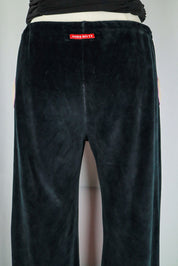 Miss Sixty 2000s Black Velour Drawstring Pants