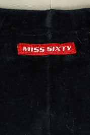 Miss Sixty 2000s Black Velour Drawstring Pants