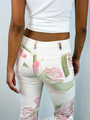 Roberto Cavalli 2004 Orchid Floral Print Jeans - W27
