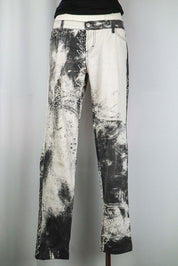 Just Cavalli Black & White Distressed Print Jeans