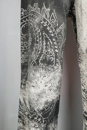 Just Cavalli Black & White Distressed Print Jeans