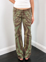 Just Cavalli 2000s Psychedelic Marbled Print Flared Jeans - W32