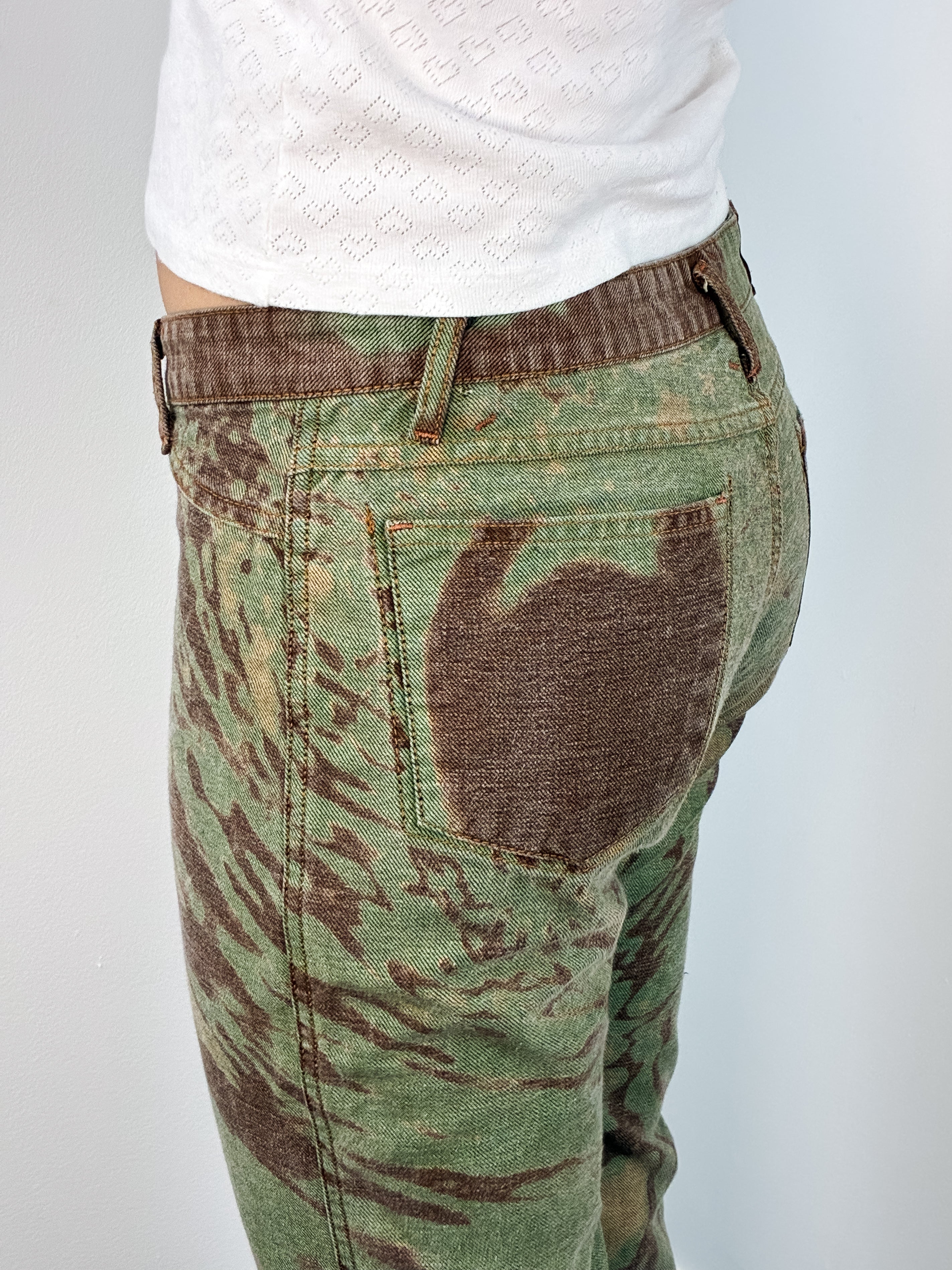 Just Cavalli 2000s Psychedelic Marbled Print Flared Jeans - W32