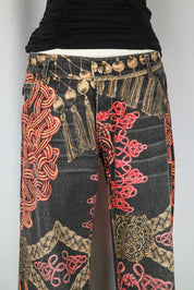 Just Cavalli 2000s Baroque Print Bootcut Jeans