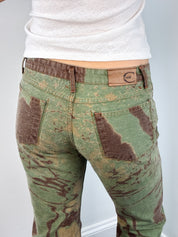 Just Cavalli 2000s Psychedelic Marbled Print Flared Jeans - W32