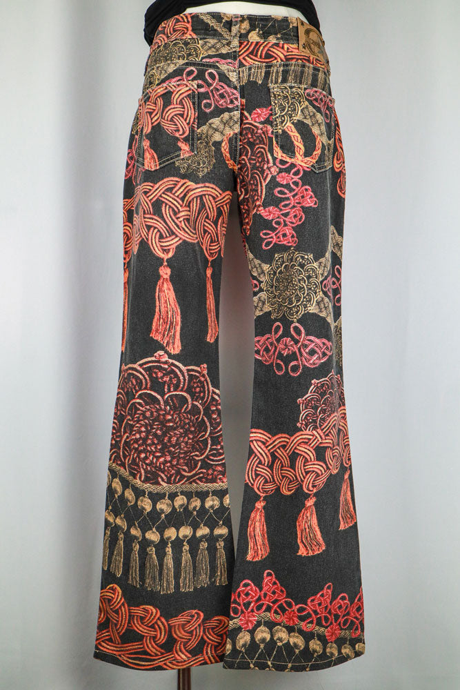 Just Cavalli 2000s Baroque Print Bootcut Jeans