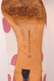 Manolo Blahnik 2000 Polka Dot Canvas Pumps