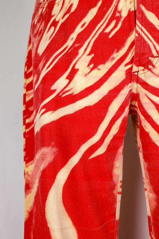 Just Cavalli SS2002 Psychedelic Lava Zebra Print Jeans