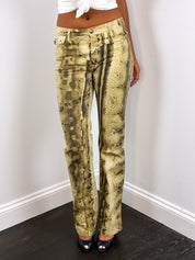 Just Cavalli 2000s Snakeskin Print Flared Jeans - W28