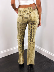 Just Cavalli 2000s Snakeskin Print Flared Jeans - W28