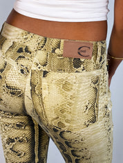 Just Cavalli 2000s Snakeskin Print Flared Jeans - W28