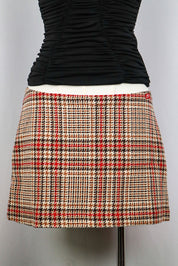 Miss Sixty 2000s Plaid Wool Mini Skirt