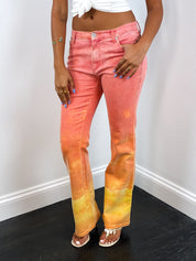 Roberto Cavalli 2000s Sunset Ombre Flared Jeans - W28