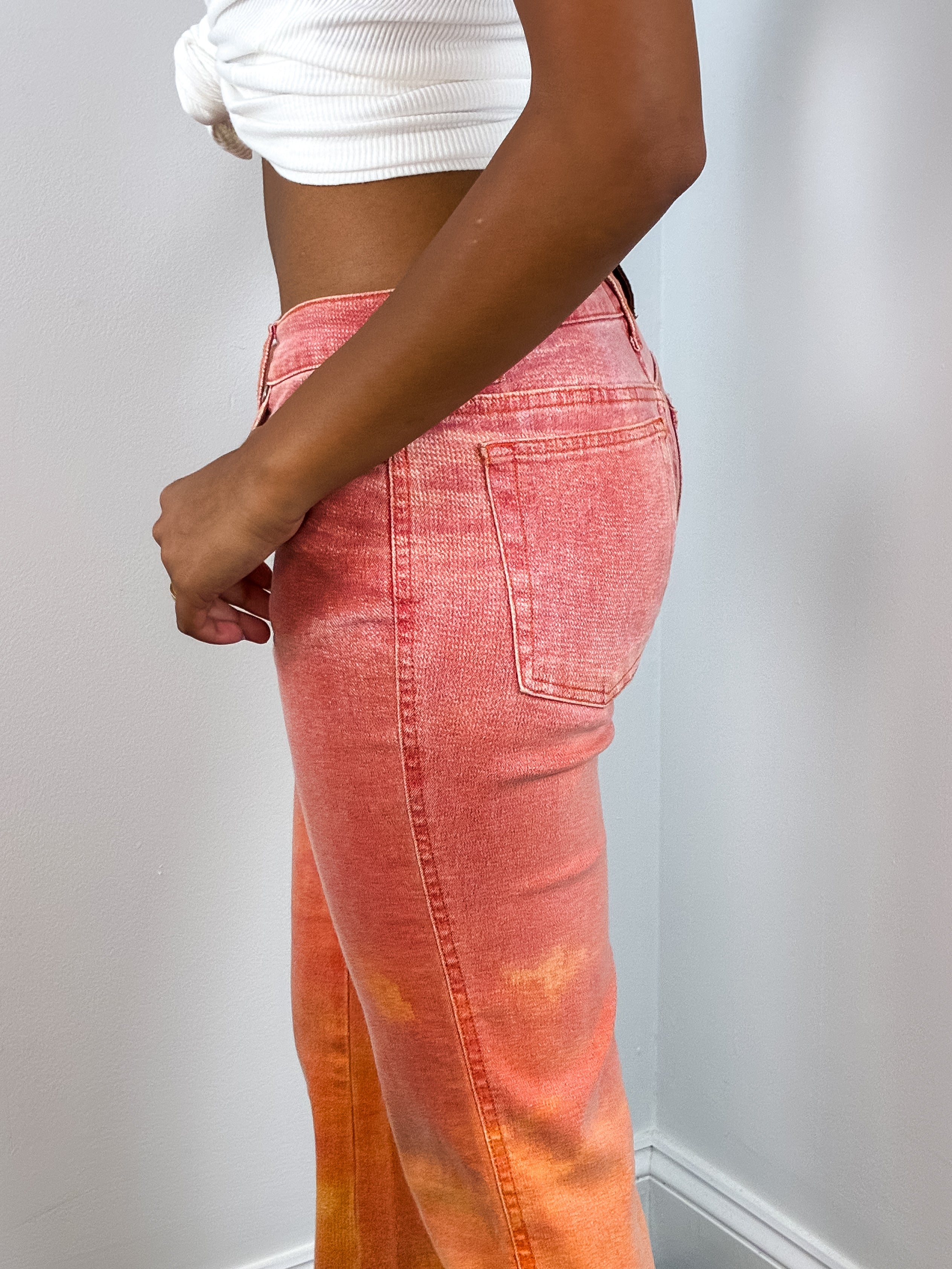 Roberto Cavalli 2000s Sunset Ombre Flared Jeans - W28