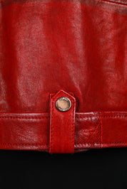 Red Star Patch Leather Moto Jacket