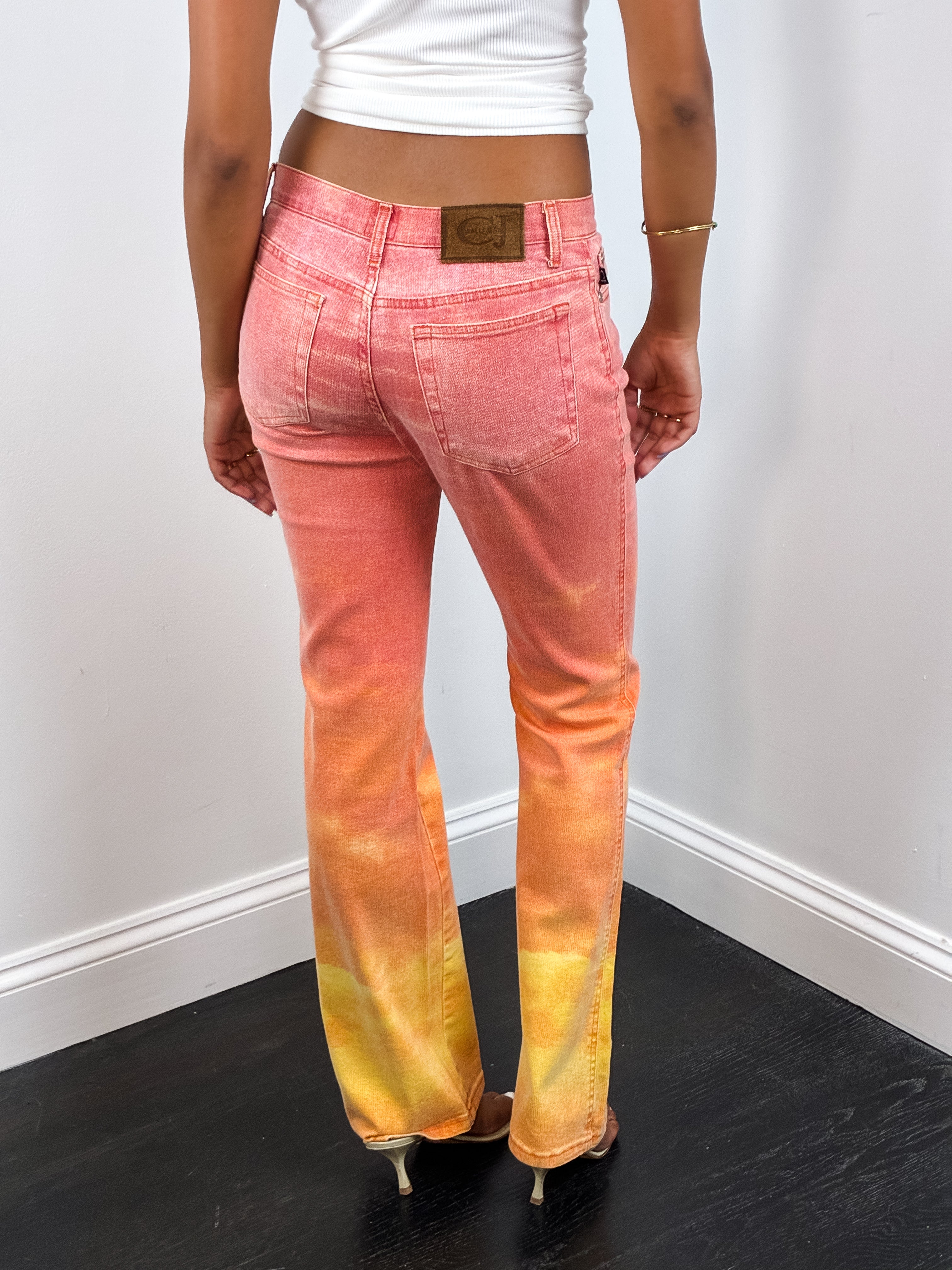 Roberto Cavalli 2000s Sunset Ombre Flared Jeans - W28