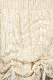 Gianni Versace Istante Cream Knit Bubble Skirt with Lace