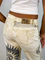 Just Cavalli FW2003 Scorpio Astrology Print Jeans - W29