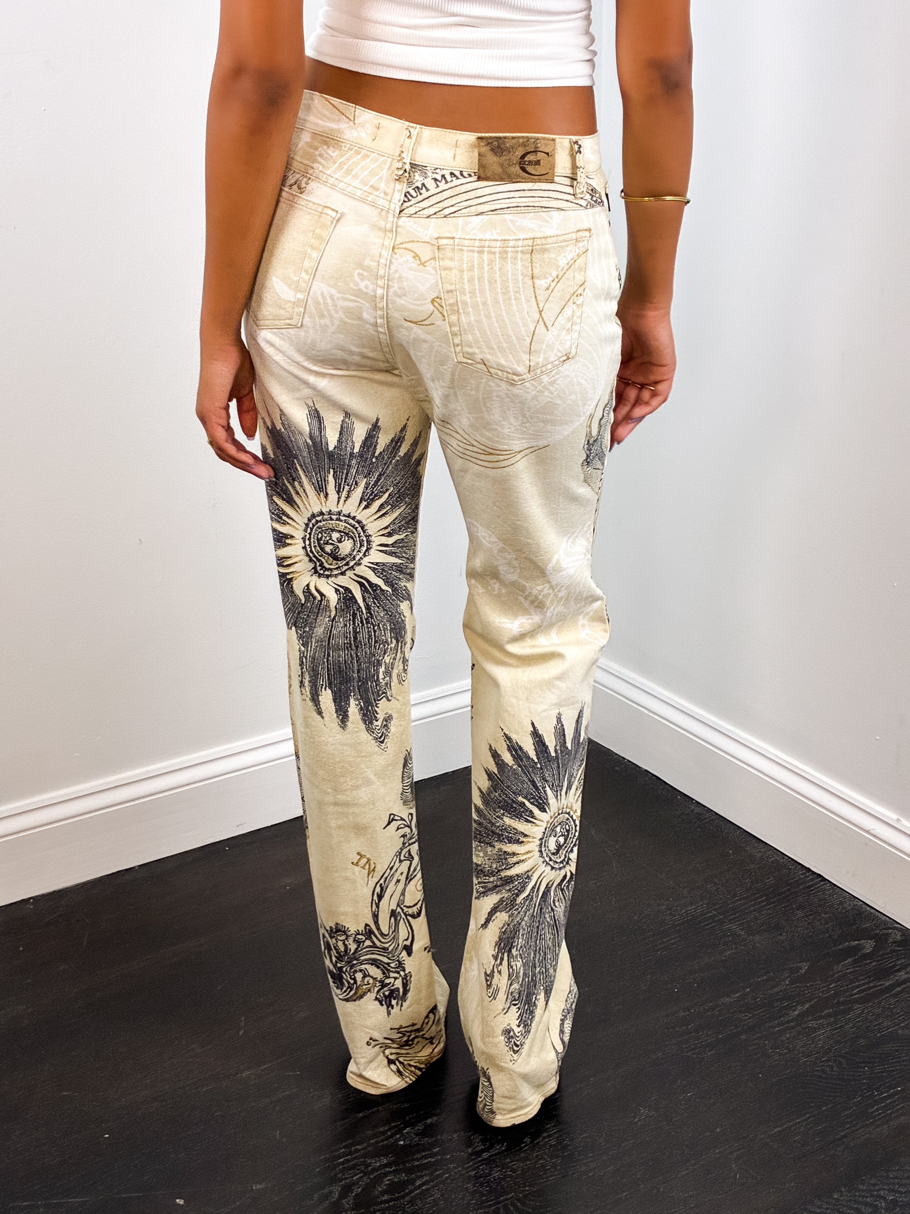 Just Cavalli FW2003 Scorpio Astrology Print Jeans - W29