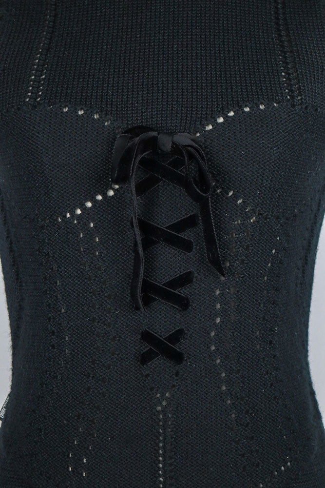 Moschino Black Sleeveless Corseted Sweater