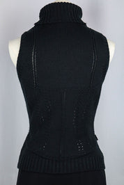 Moschino Black Sleeveless Corseted Sweater