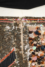 AllSaints 2010s Metallic Sequin Patch Mini Skirt