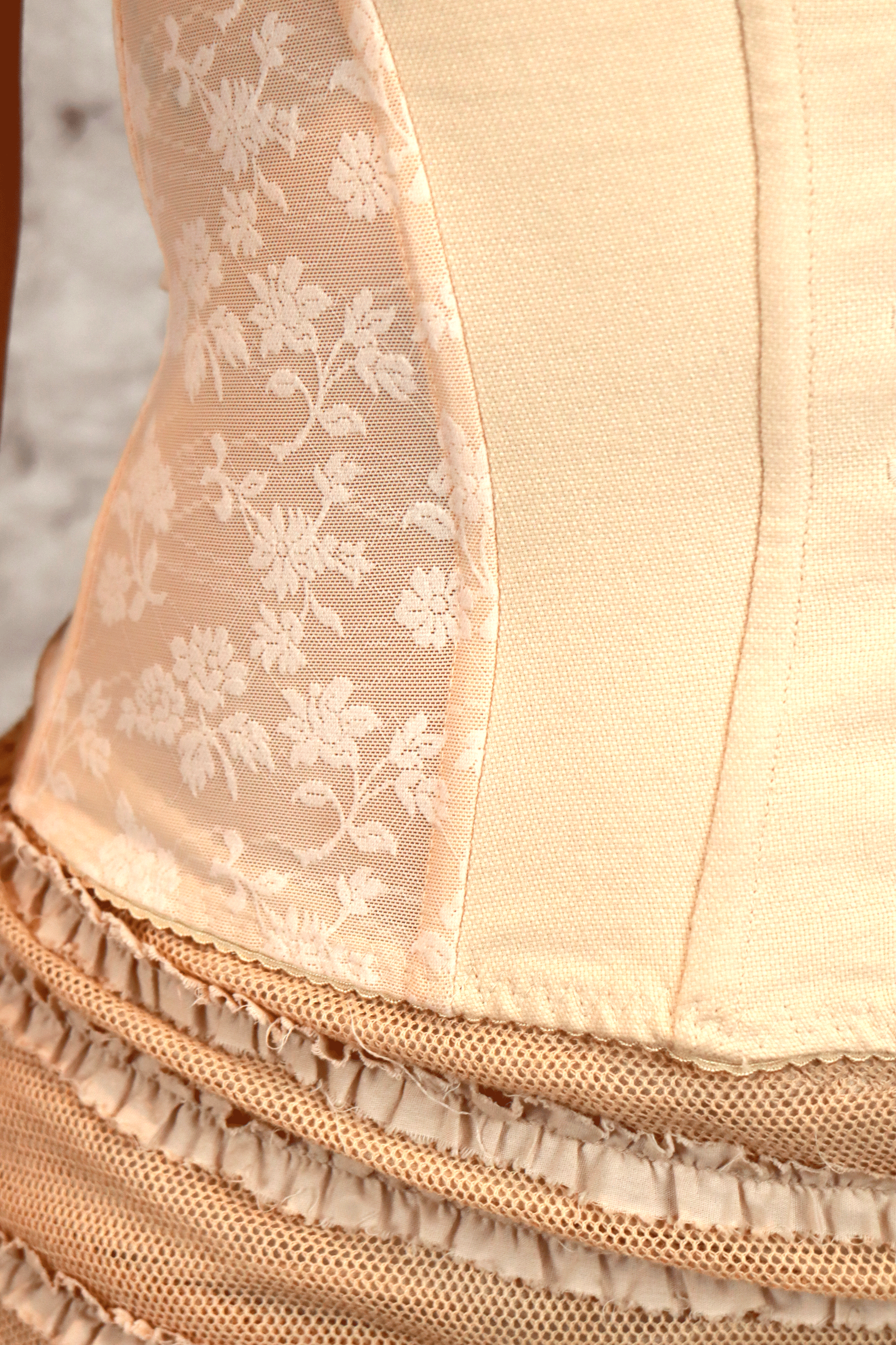 VDP Beige Corset and Ruffle Skirt Set