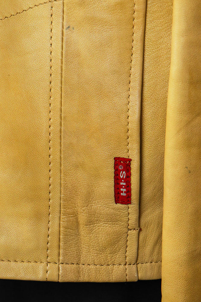 Yellow Lamb Leather Moto Jacket
