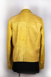 Yellow Lamb Leather Moto Jacket