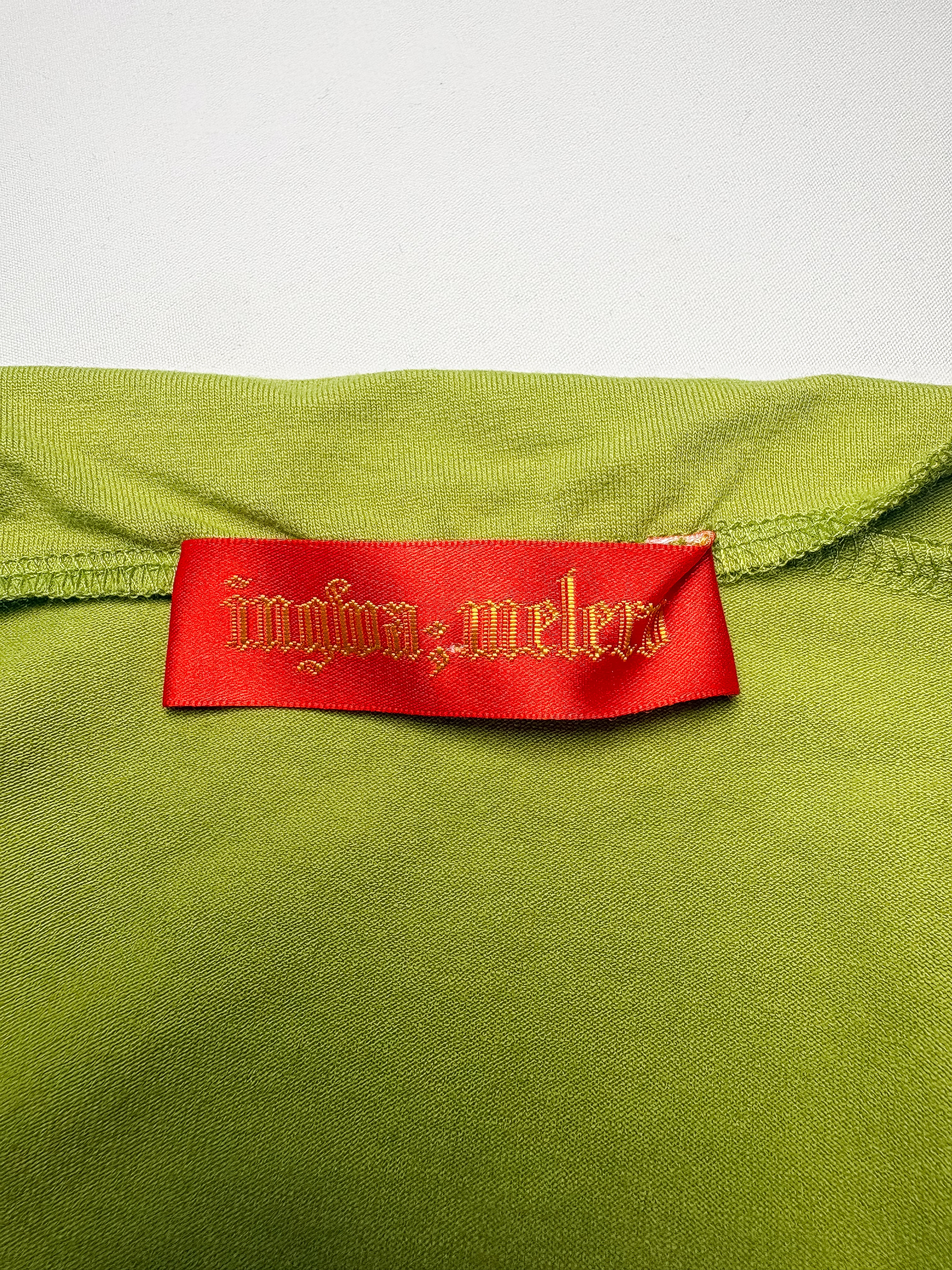 Ingwa Melero 2000s Lime Green & Orange Crochet Halter Top - XS/S