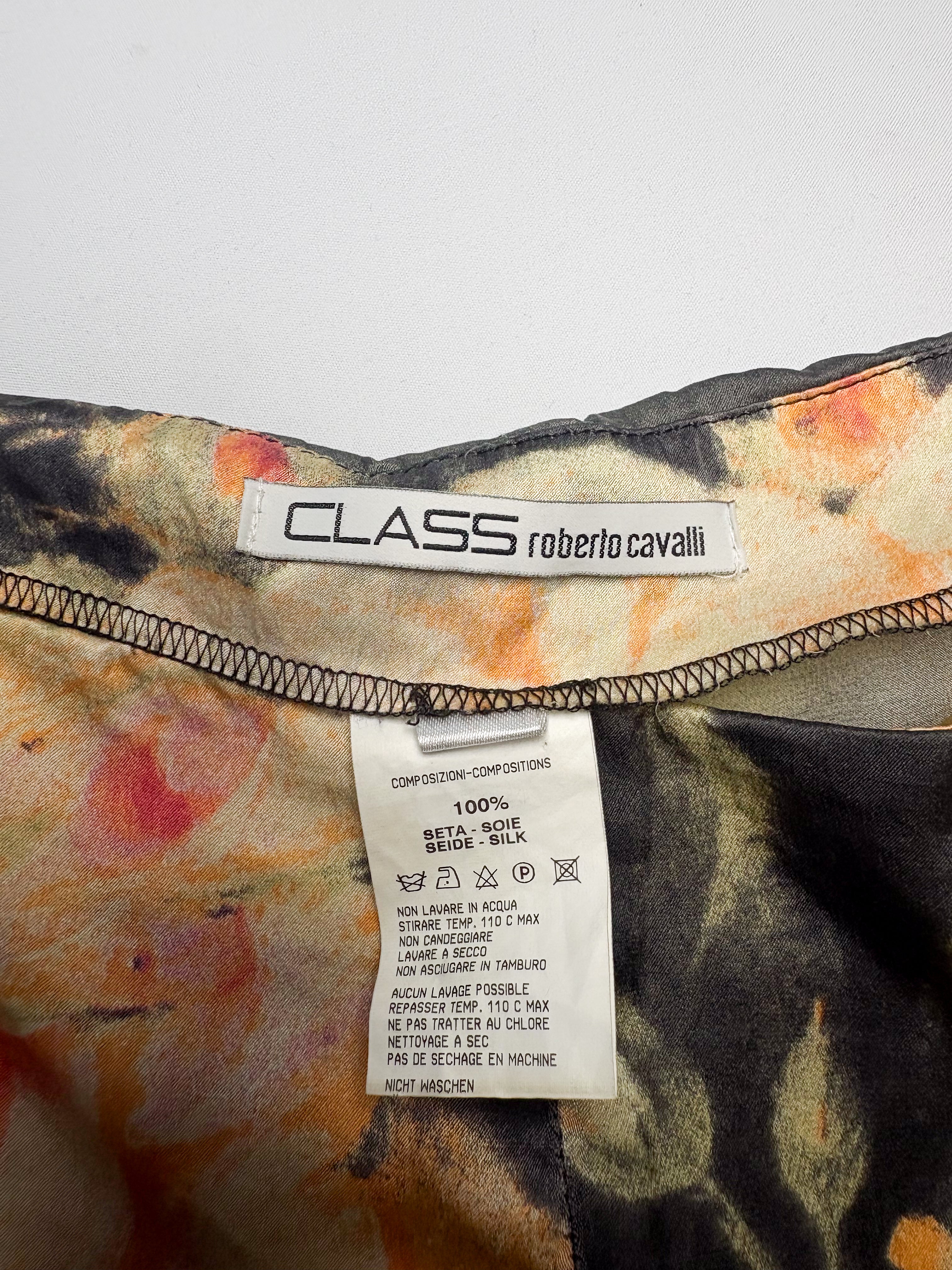 Class Roberto Cavalli 2000s Baroque Floral Silk Pants - S/M