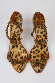 Roberto Cavalli Charm Strap Cheetah Sandals