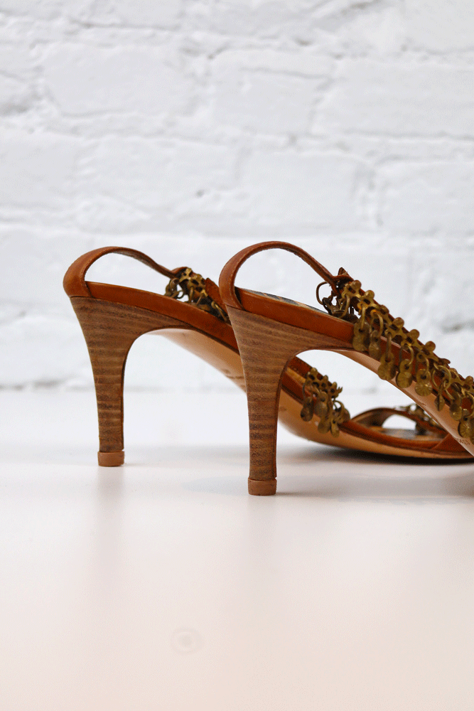 Roberto Cavalli Charm Strap Cheetah Sandals