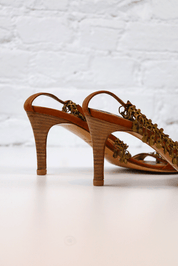 Roberto Cavalli Charm Strap Cheetah Sandals