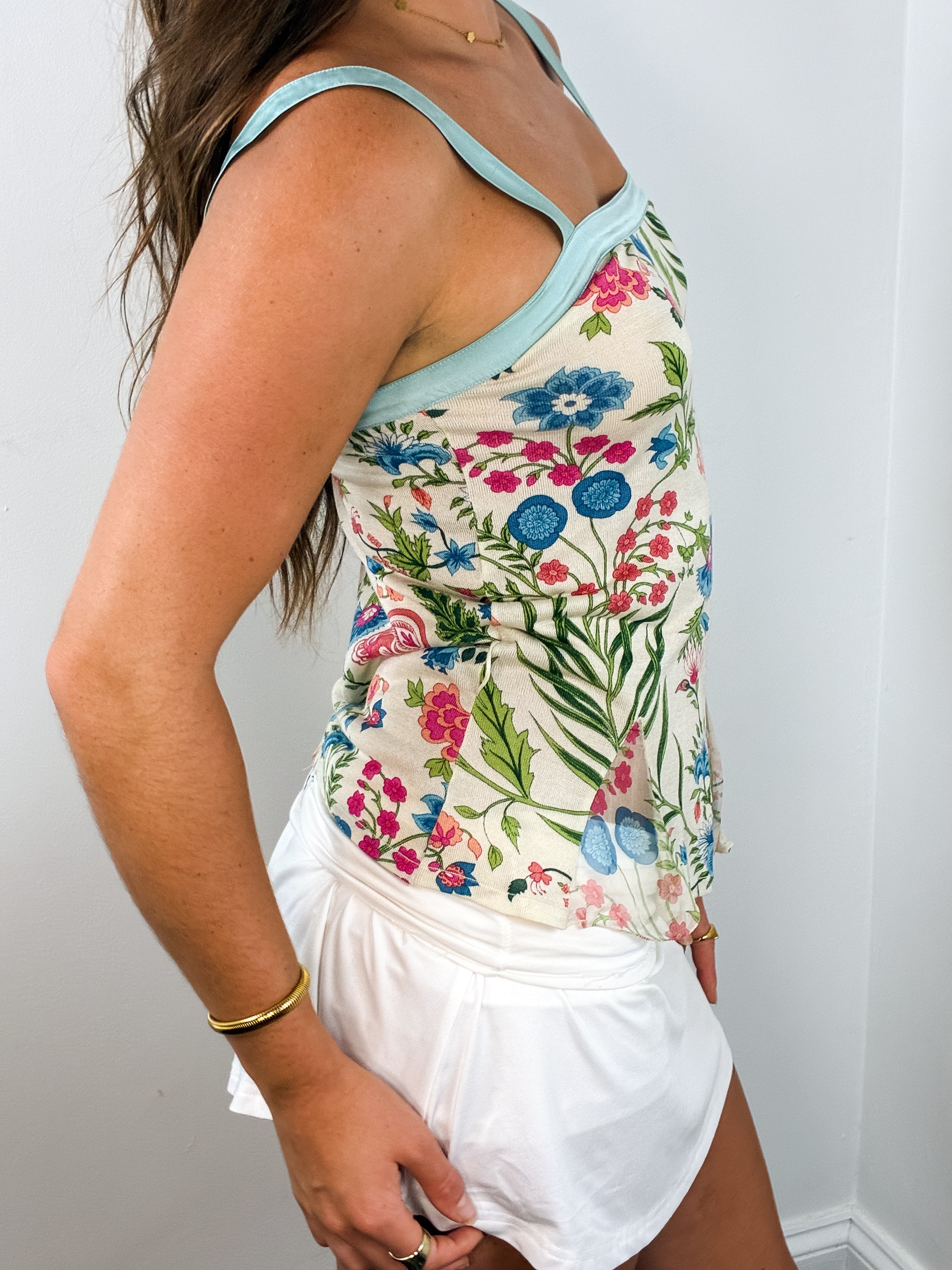Christian Dior 2008 Cruise Floral Silk Paneled Top by John Galliano - XS/S