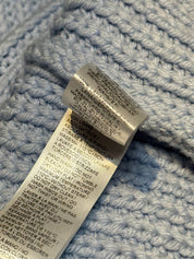 Ermanno Scervino Light Blue Fringe Trim Chunky Knit Coat - S/M