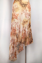 Vintage Italian Silk Floral & Cheetah Maxi Dress