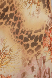 Vintage Italian Silk Floral & Cheetah Maxi Dress