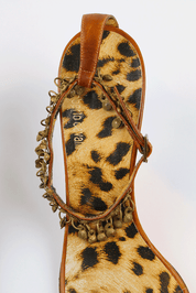 Roberto Cavalli Charm Strap Cheetah Sandals